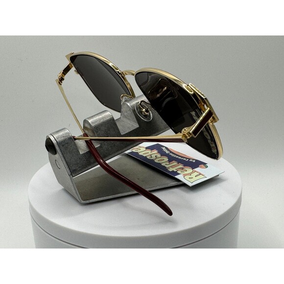 Vintage Oversize Sunglasses NOS Grey Lens Red/Gold Frame 80s-90s Retro Glasses - Picture 5 of 8